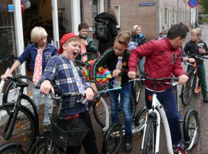 verjaardagsfeest op de step